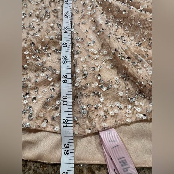 Mac Duggal Short Wedding Guest Dress 10790 , NWT Size 8 Sequin Nude color - Picture 10 of 14